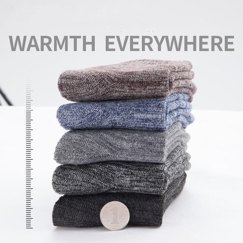 10Pairs/Lot Men's Socks Cotton High-quality Business Thickening Socks Mid-tube Socks Warm Cotton Terry Winter Snow Socks Thick