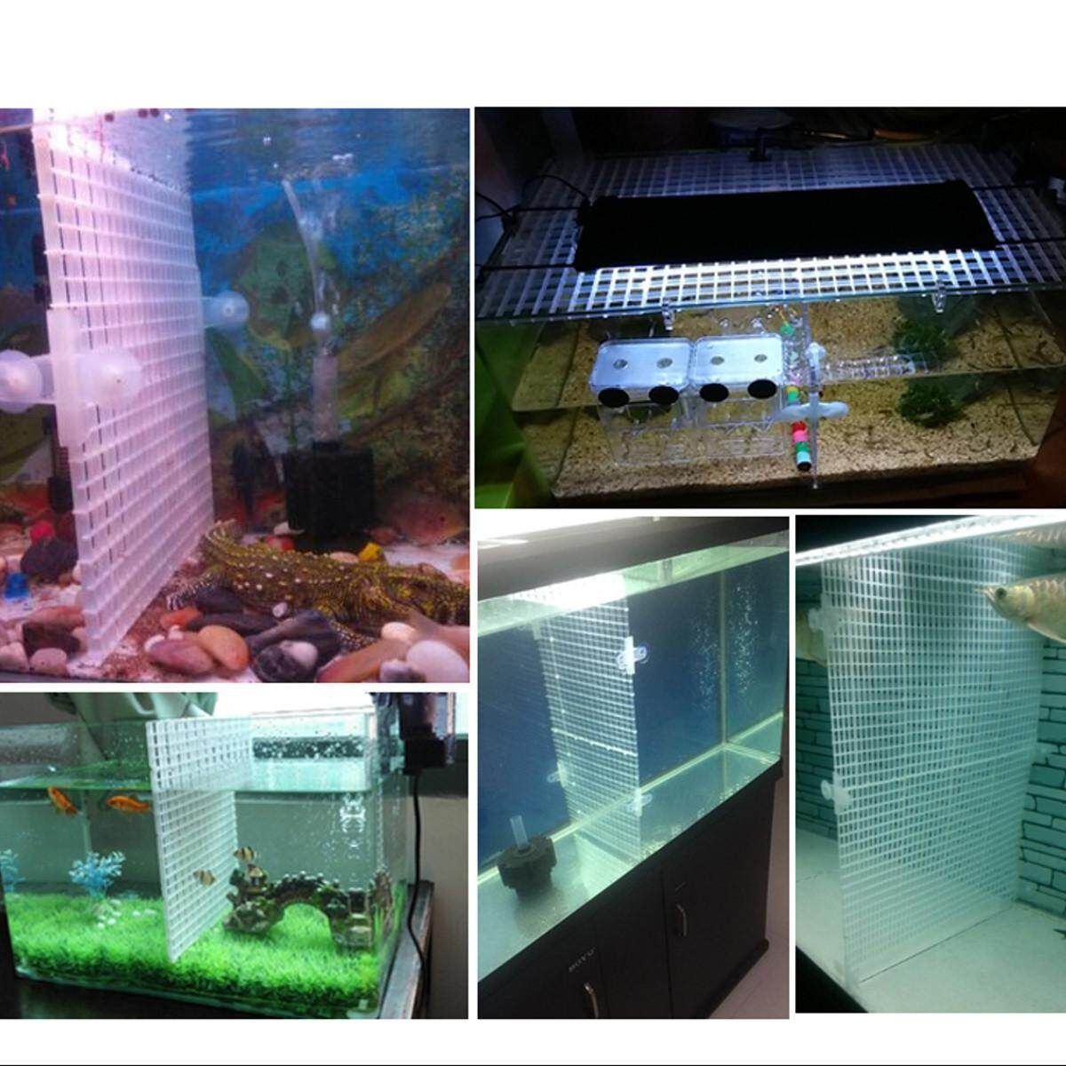 2pcs White Grid Tray Egg Crate Aquarium Fish Tank Filter Bottom Isolate