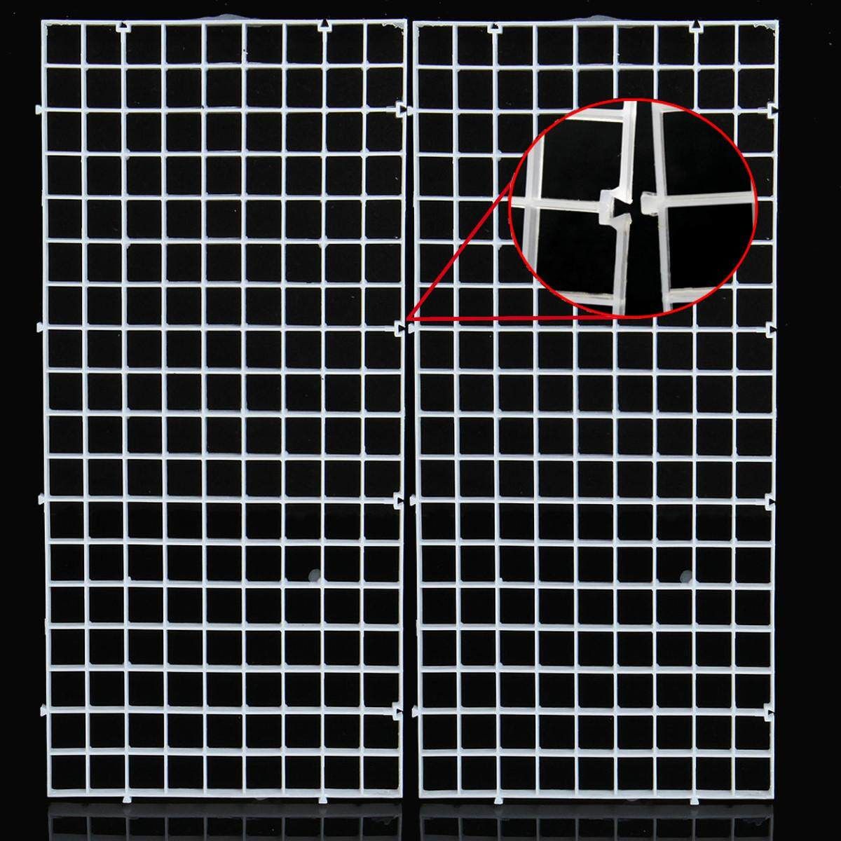 2pcs White Grid Tray Egg Crate Aquarium Fish Tank Filter Bottom Isolate