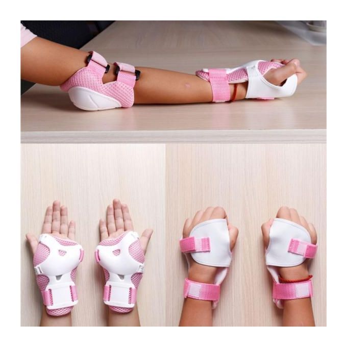 6 Pcs Kid Child Roller Skating Bicycle Knee Wrist Guard Elbow Black