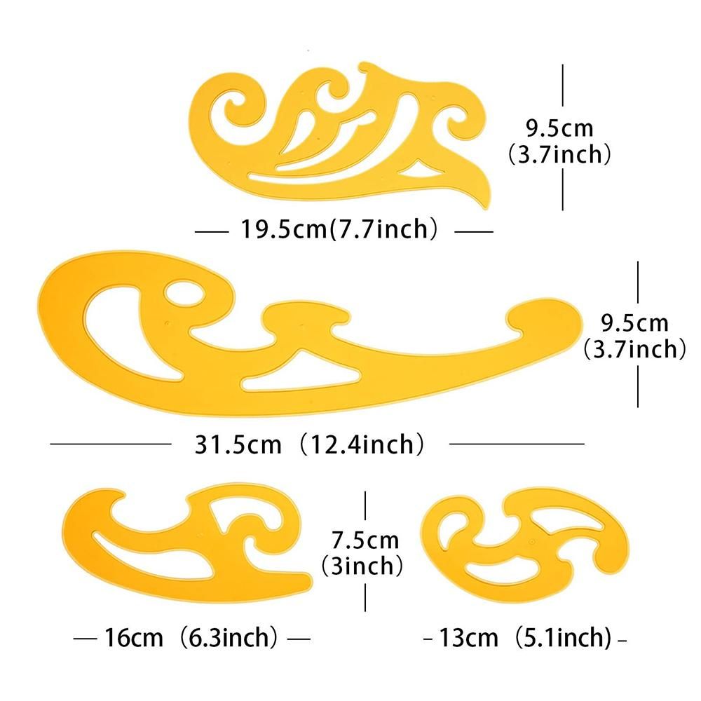 6 Pieces French Curve and Template Ruler Set Drawing Template Tool Circle Templates for Personal Drawing and Drafting