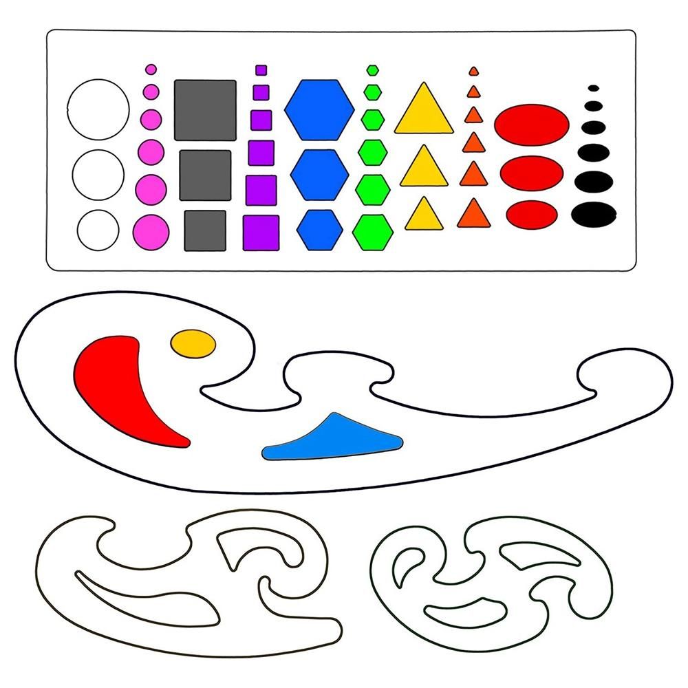 6 Pieces French Curve and Template Ruler Set Drawing Template Tool Circle Templates for Personal Drawing and Drafting