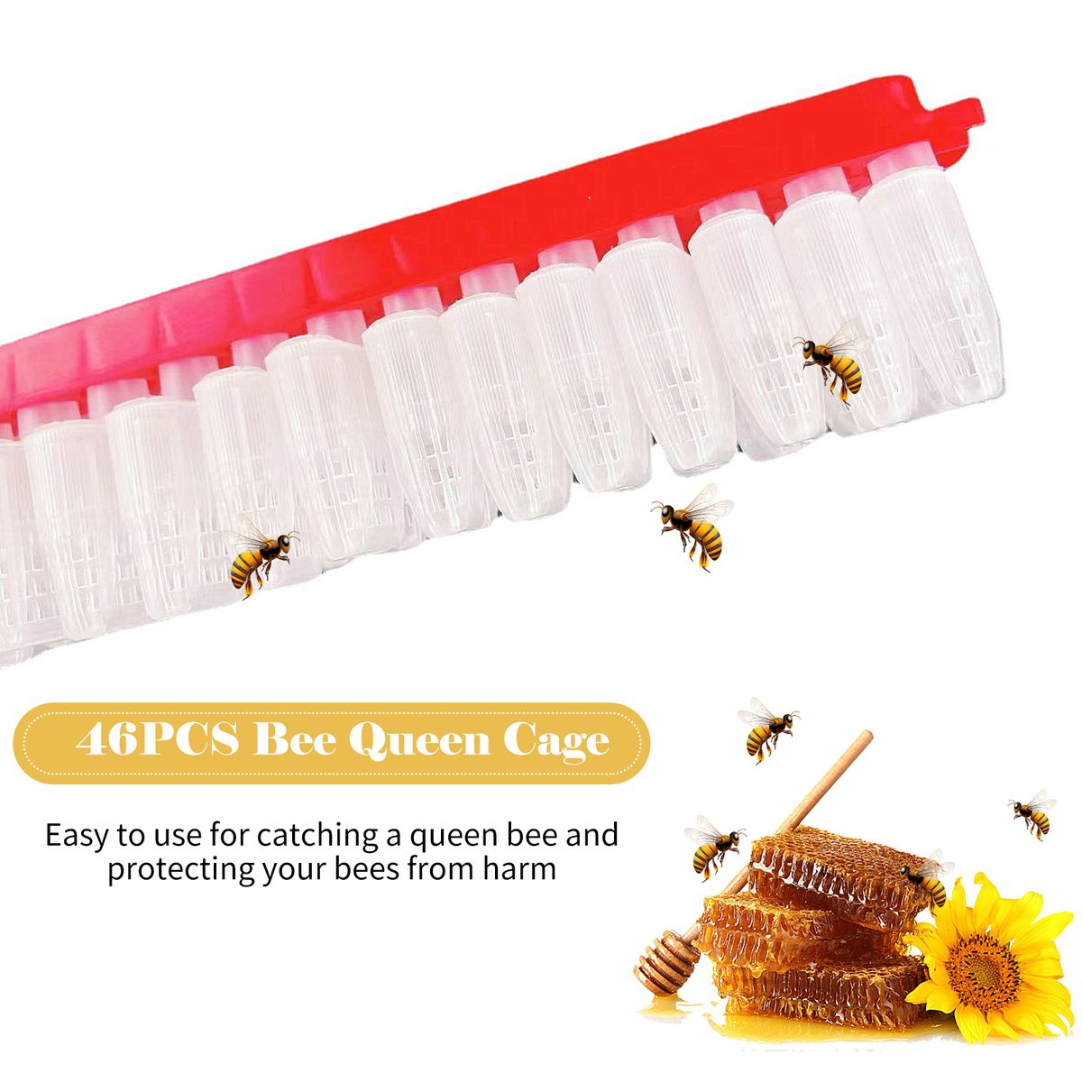 46PCS Bee Queen Cage With Transport Holder Bee Queen Cage