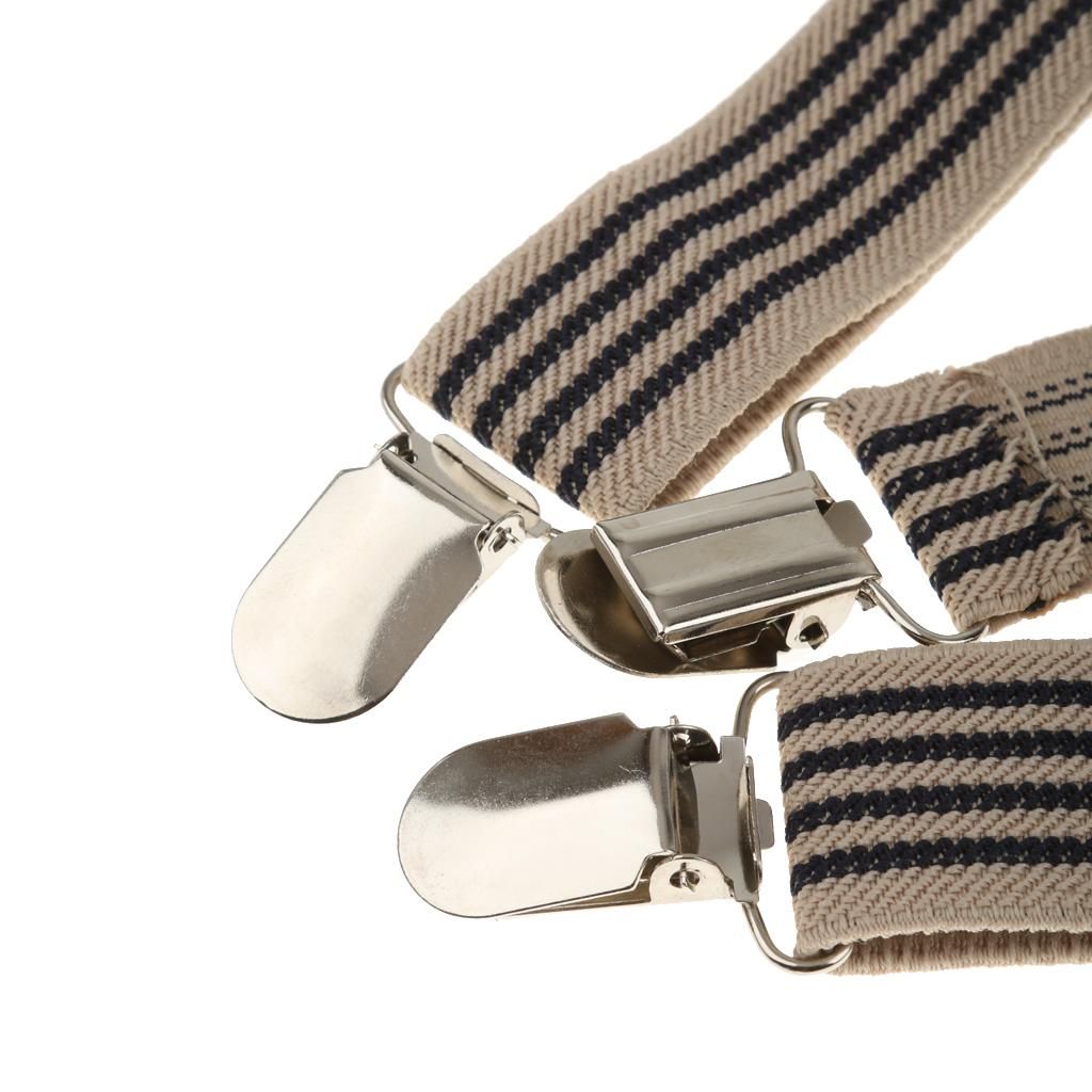 2Sets Kid Stretchble Y-back Suspender Plaid Bowtie Set