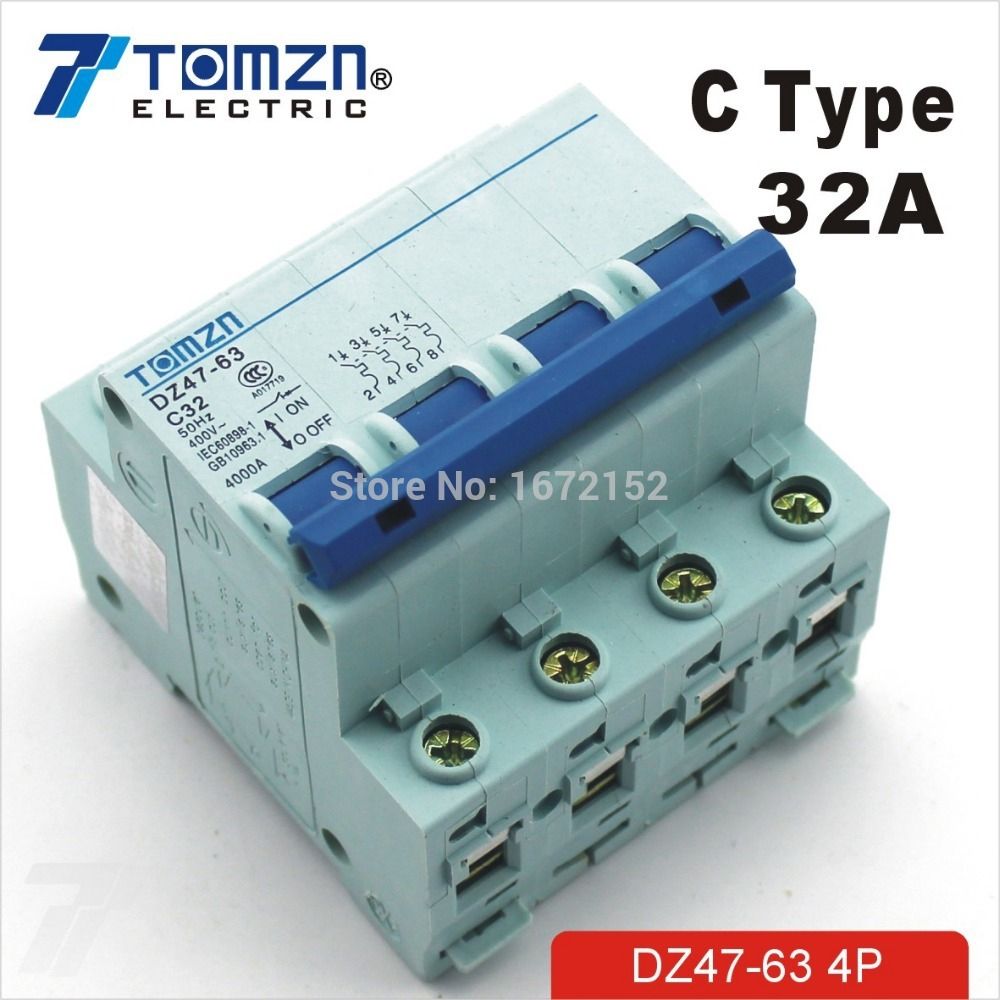 4P 32A 240V 415V Circuit Breaker MCB TYPE 4