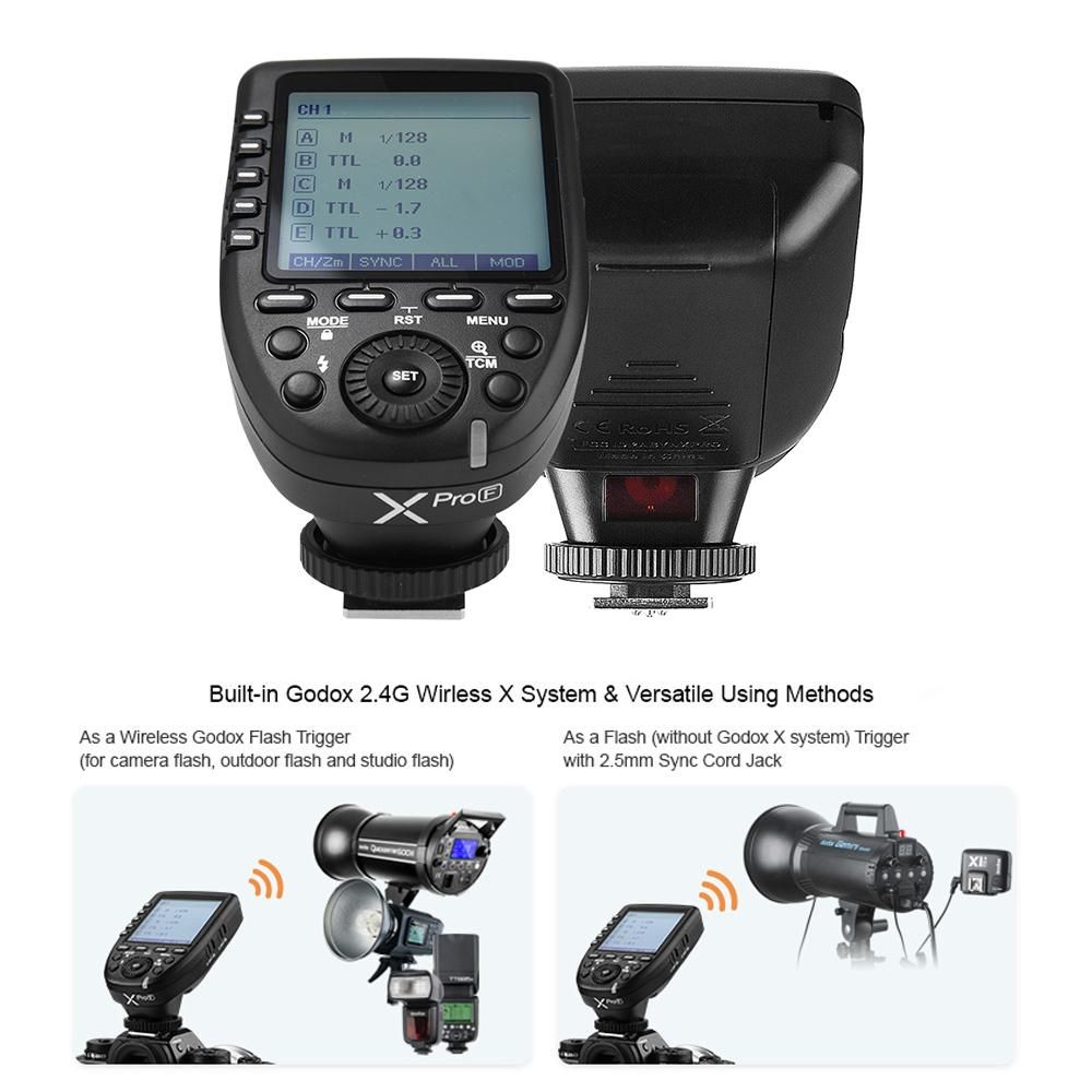 Xpro-F TTL Wireless Flash Trigger Transmitter Support TTL Autoflash 1/8000s HSS Large LCD 5 Group Buttons 11 Customizable Functions for Fujifilm GFX50S X-Pro2 X-T20 X-T2 X-T1 X-Pro1 X-T10 X-E1 X-A3 X100F X100T