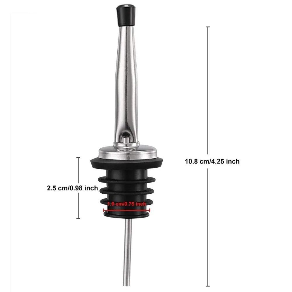 12pcs/lot Stainless Steel Wine Bottle Beer Pourer with Cap Covers Oil Cork Drink Dispenser Spout Bottle Stopper Barware Bar Tool