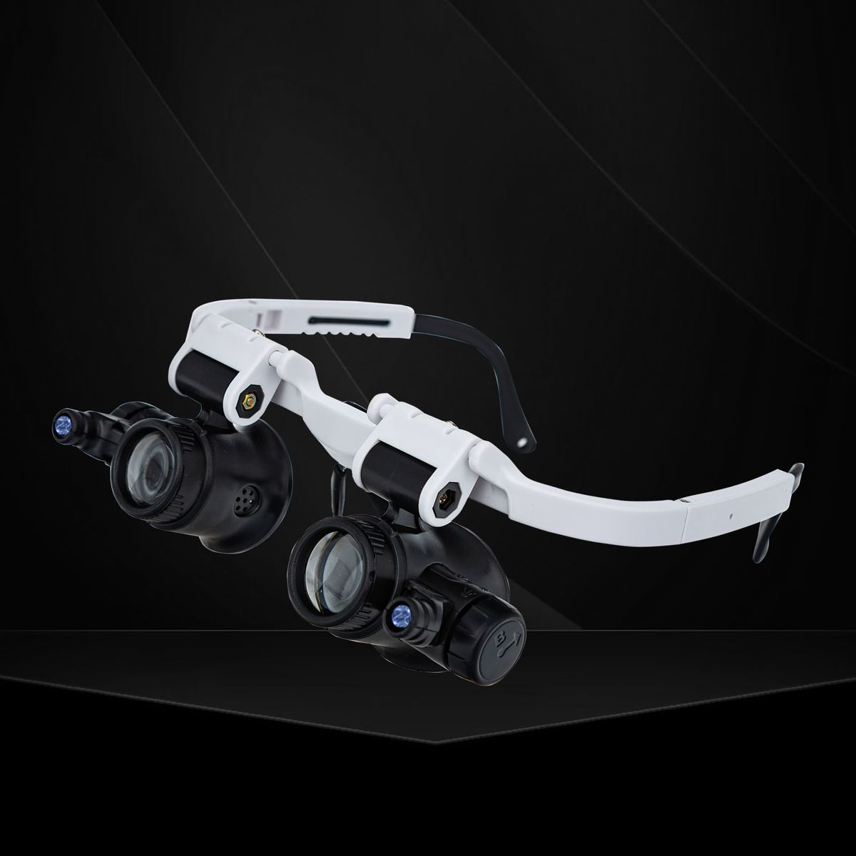 Loupe Magnifier Glasses Head Mount With LED Light Adjustable