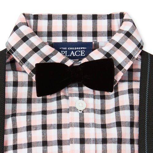 Baby BoysPlaid Poplin Matching Button Down Bodysuit Set