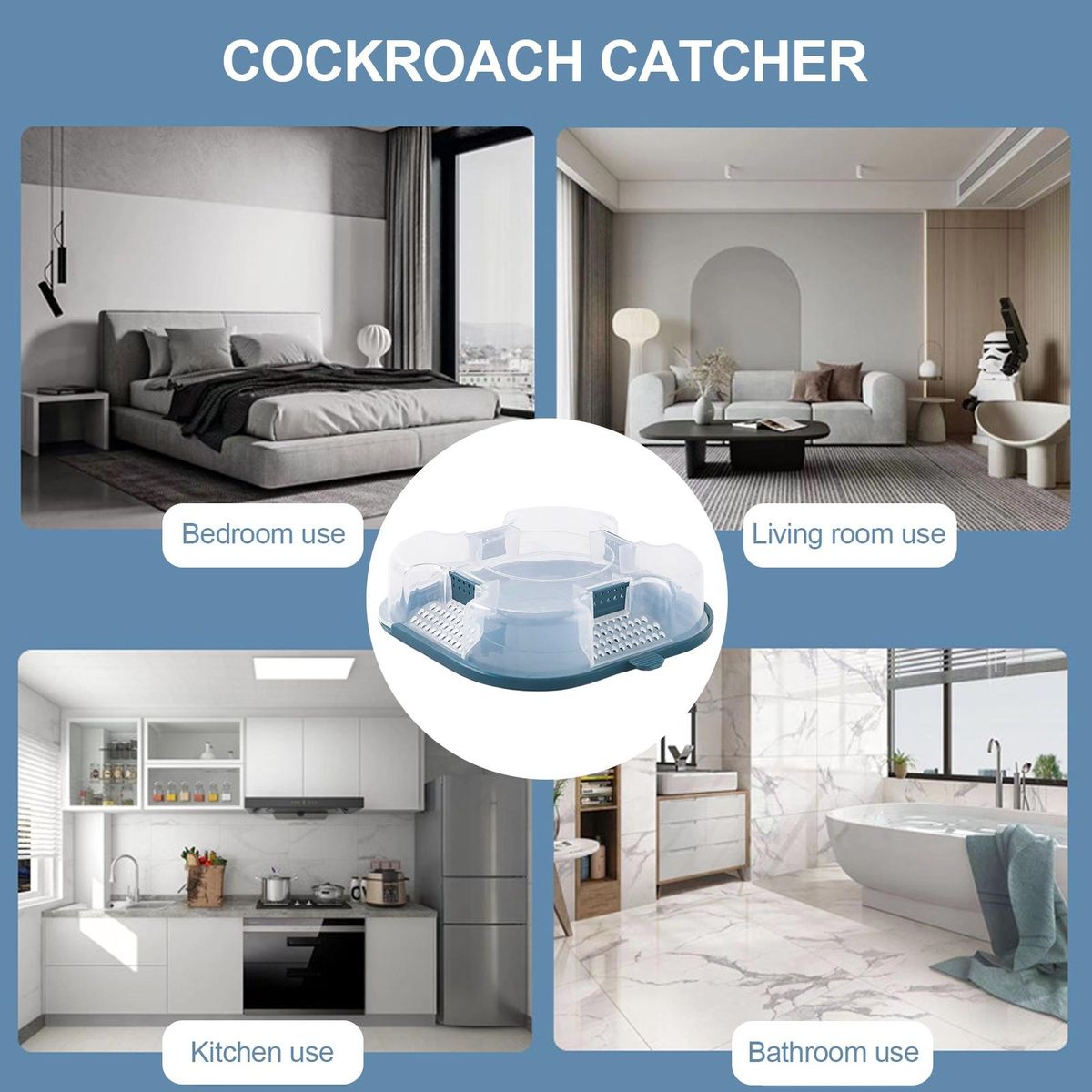 Cockroach Trap Box Kitchen Bathroom Powerful Cockroach Removal Box
