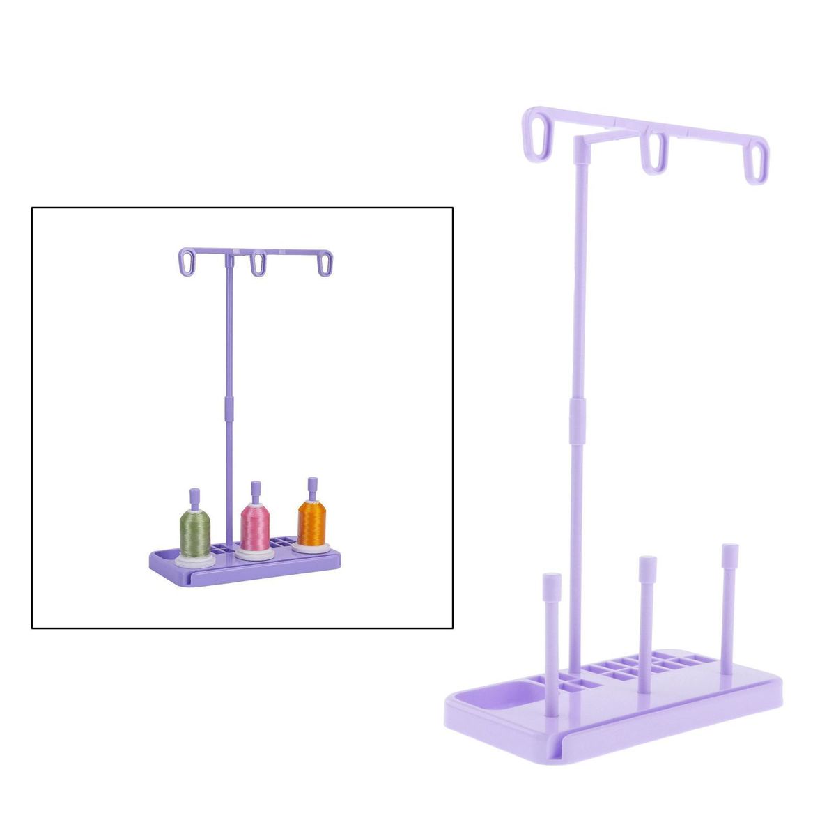 Sewing Machine 3 Cone Spool Thread Stand Holder Rack Tailors Purple