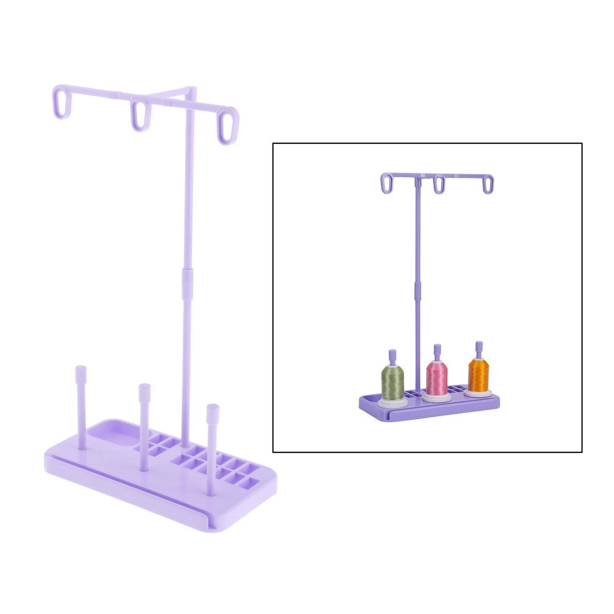 Sewing Machine 3 Cone Spool Thread Stand Holder Rack Tailors Purple