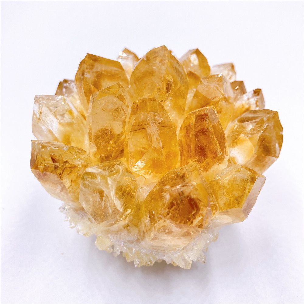 Natural Raw Citrine Quartz Stone Crystal Cluster Healing Yellow Stones Mineral Specimen Home
