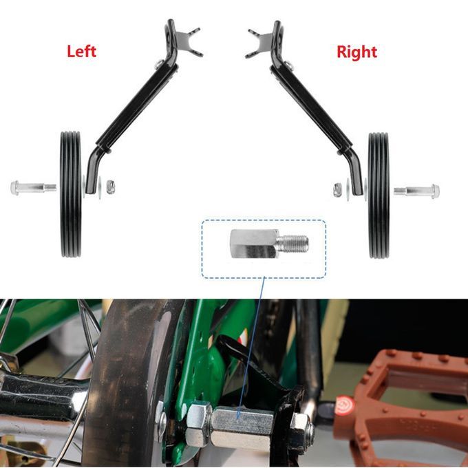 Universal Bike Stabilisers Wheel Kids Cycle Training Wheels For Black