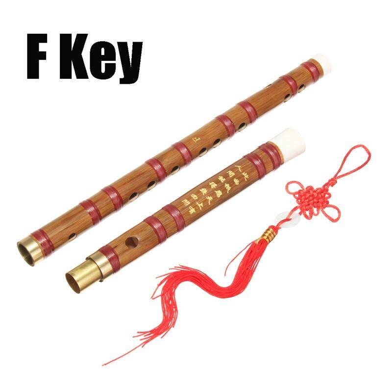 Traditional Chinese Musical Instrument Bamboo Flute F Dizi + Bag + Knot F