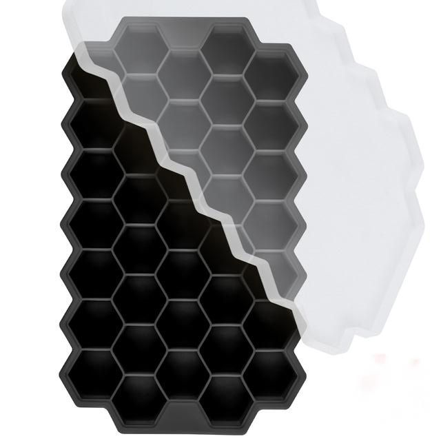 Silicone Honeycomb Ice Cube Maker Trays Green Ice Cream Model With Lid Removable Easy Demoulding Cold Drink BPA Free-Gold