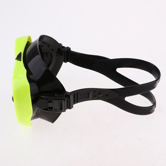 Anti-Fog Snorkel Mask Impact Resistant Tempered Glass Dry Top Yellow