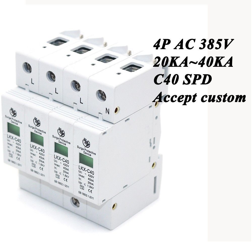 Hot Sale C40-4P 20KA~40KA ~385V AC SPD House Surge