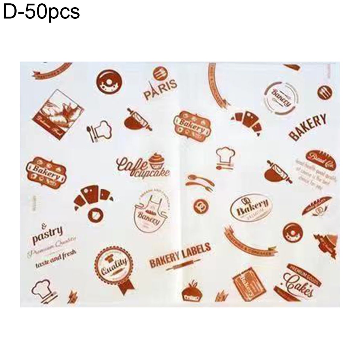 50Pcs Food Basket Liner Barley Print Tray Liner D
