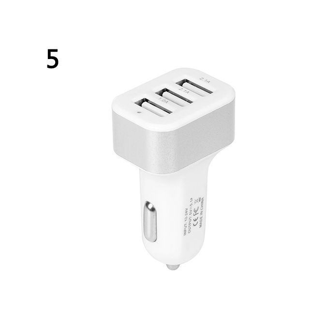 12V-24V 3 Port USB In-Car Socket Charger Adapter For IPhone 5 6 Samsung HTC-Silver