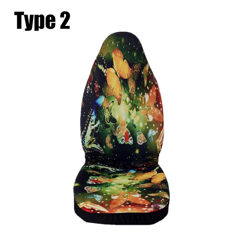 (Digital Printing) Single-Seat Car Seat Cover Front Seat Cover All-season Auto Protector Interior Car Cushion Polyester Cover For Car Truck SUV Van-Protect From Mud And Dirt Car