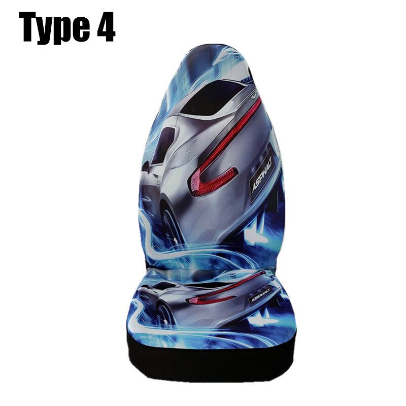(Digital Printing) Single-Seat Car Seat Cover Front Seat Cover All-season Auto Protector Interior Car Cushion Polyester Cover For Car Truck SUV Van-Protect From Mud And Dirt Car