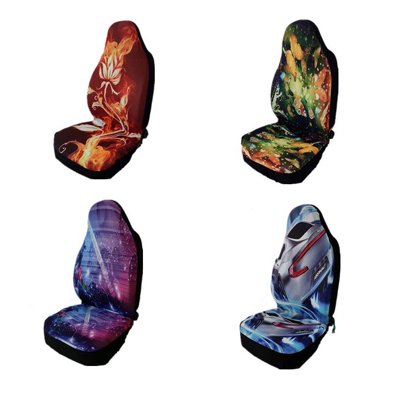 (Digital Printing) Single-Seat Car Seat Cover Front Seat Cover All-season Auto Protector Interior Car Cushion Polyester Cover For Car Truck SUV Van-Protect From Mud And Dirt Car