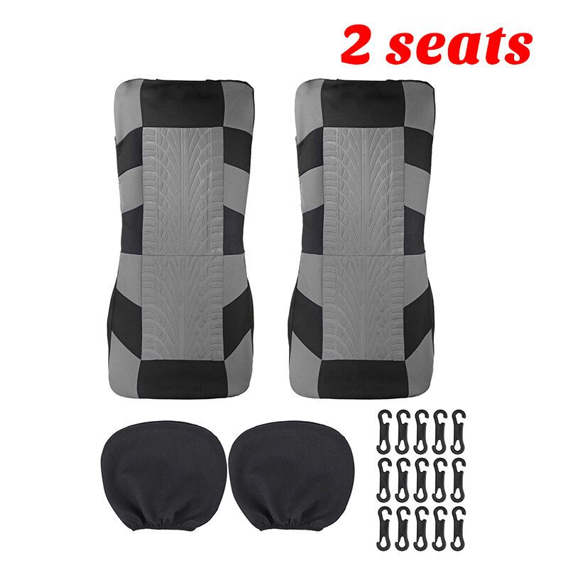 (1/2/5-seater) 5mm Breathable Car Seat Cover All-season Auto Protector Interior Front Seat Rear Seat Back Seat Cushion Cover W/ Separate Headrest Cover For Car Truck SUV Van BLK+GREY (5-seaters)