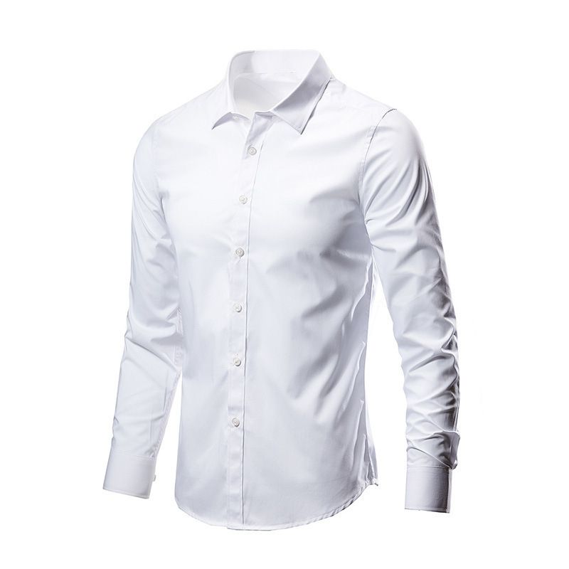 2-in-1 Men's Long Sleeve Shirt-White/Black