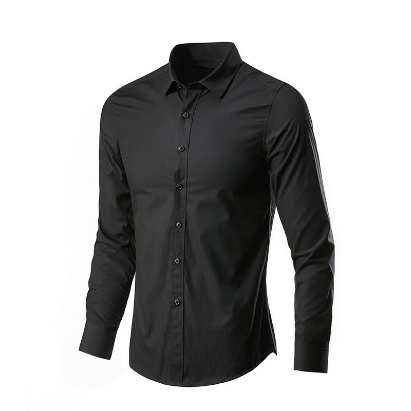 2-in-1 Men's Long Sleeve Shirt-White/Black