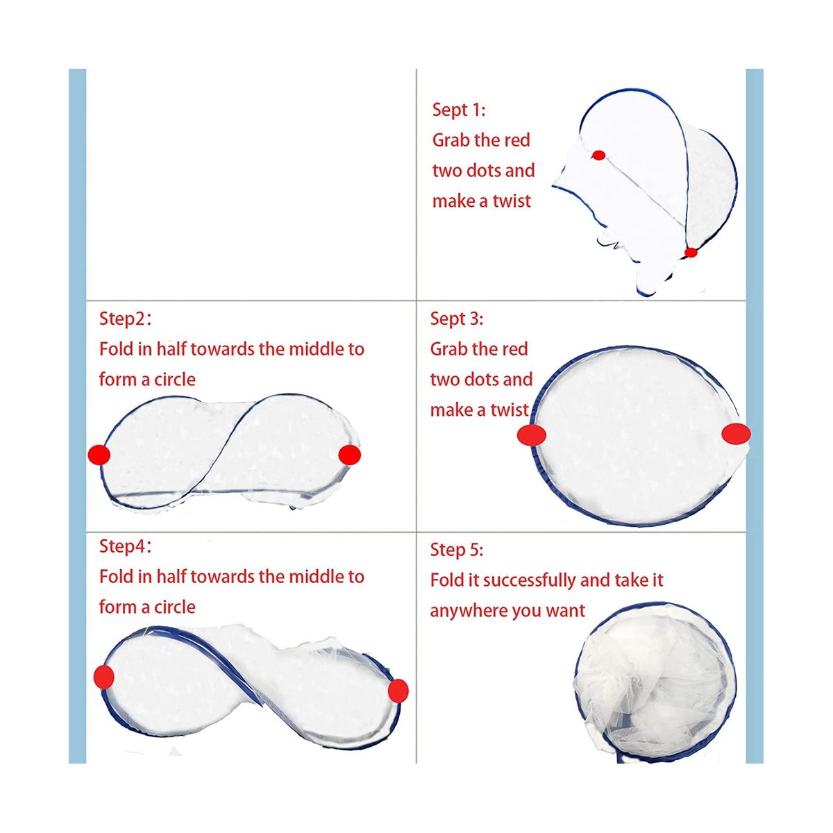 Head Net Foldable Travel  for Bed Installation-Medium Size