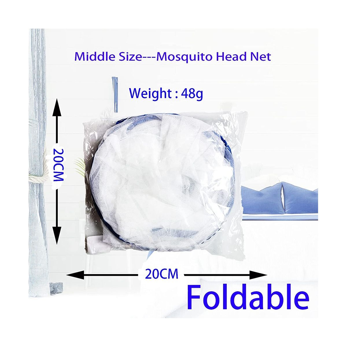 Head Net Foldable Travel  for Bed Installation-Medium Size