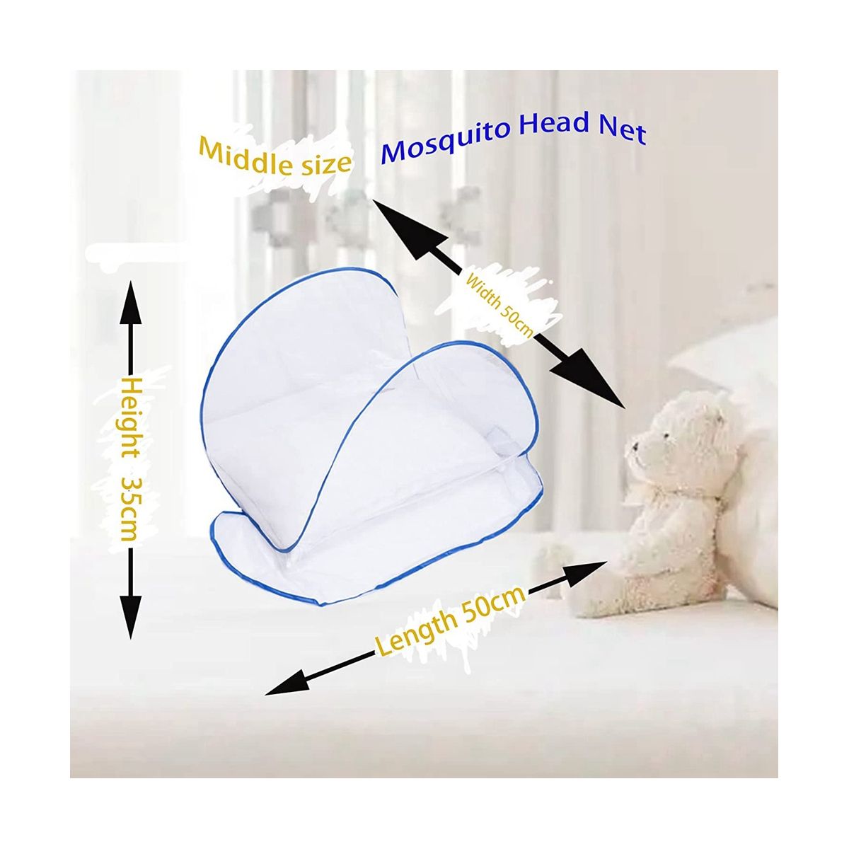 Head Net Foldable Travel  for Bed Installation-Medium Size