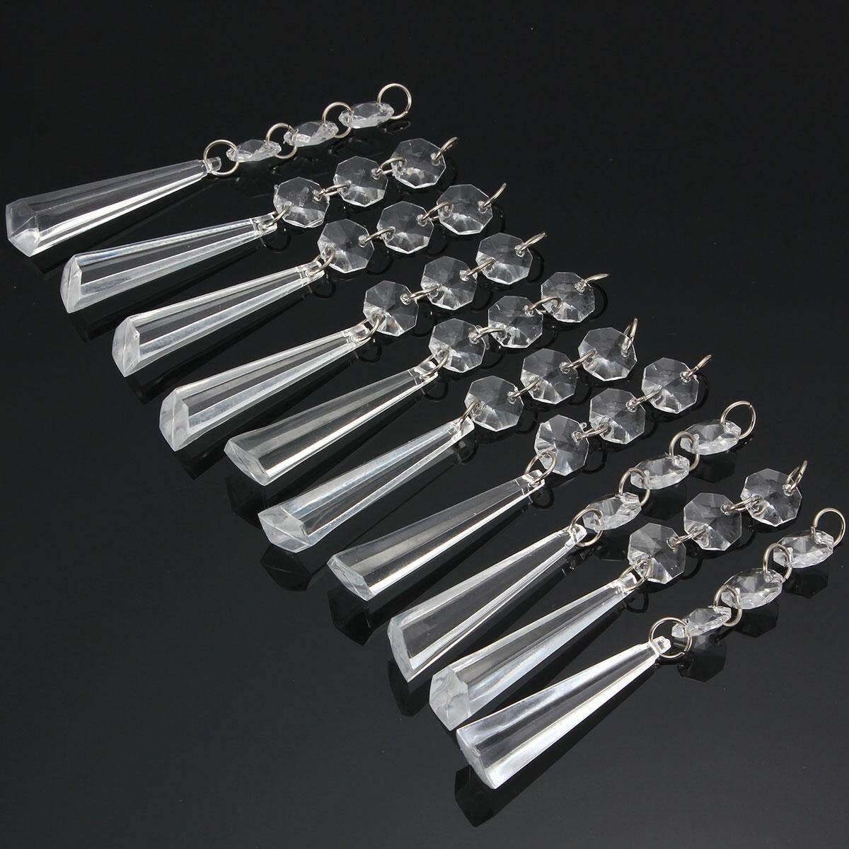 10x Acrylic Crystal Beads Garland Chandelier Hanging Curtain Wedding Party Decor