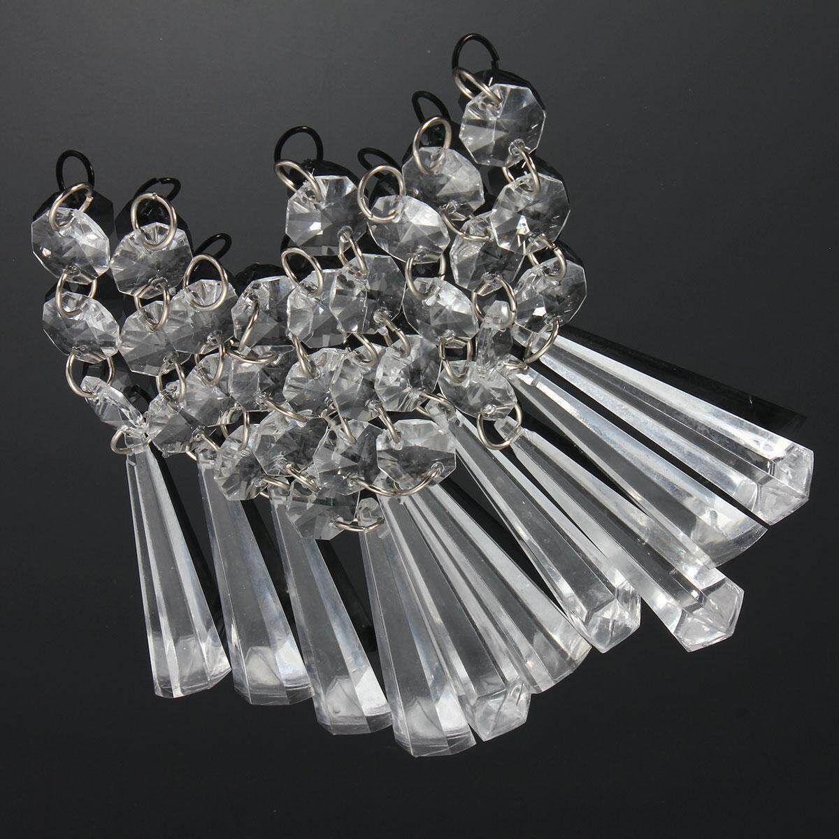 10x Acrylic Crystal Beads Garland Chandelier Hanging Curtain Wedding Party Decor