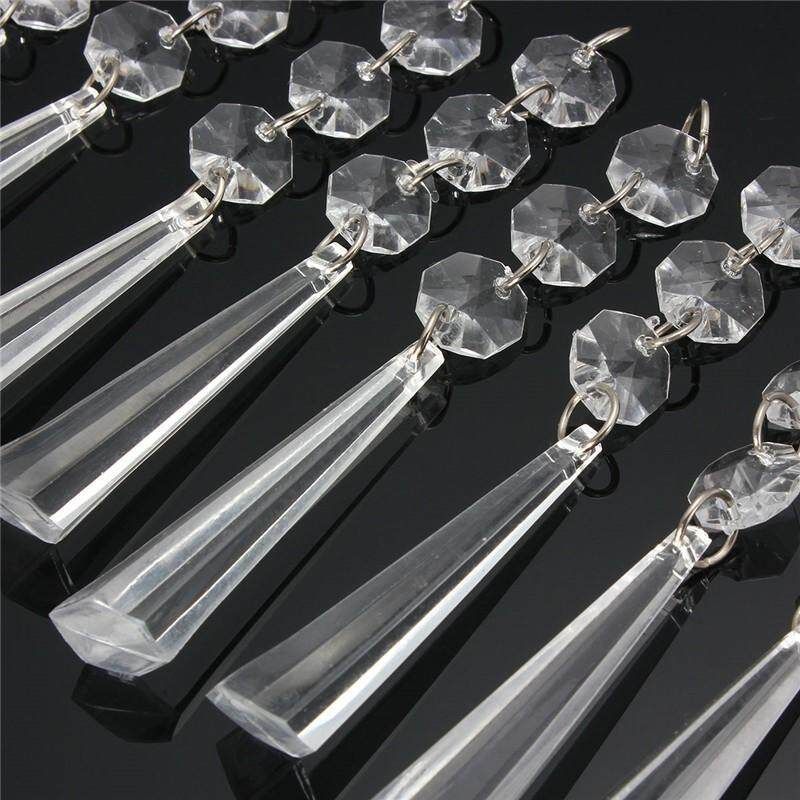 10x Acrylic Crystal Beads Garland Chandelier Hanging Curtain Wedding Party Decor