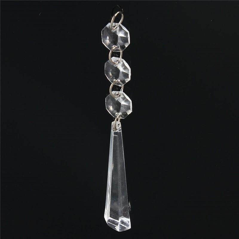 10x Acrylic Crystal Beads Garland Chandelier Hanging Curtain Wedding Party Decor