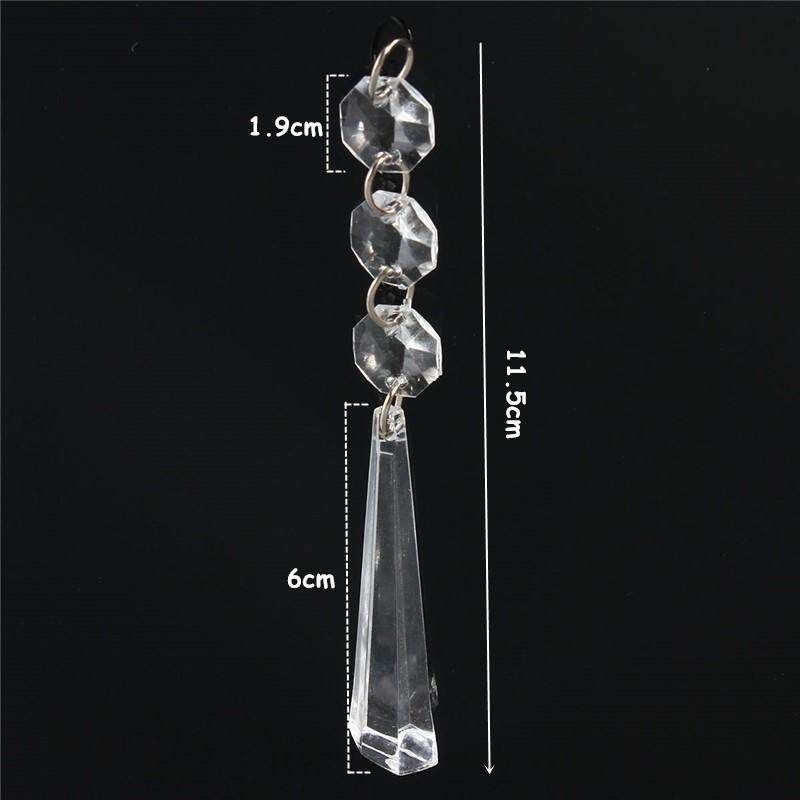 10x Acrylic Crystal Beads Garland Chandelier Hanging Curtain Wedding Party Decor