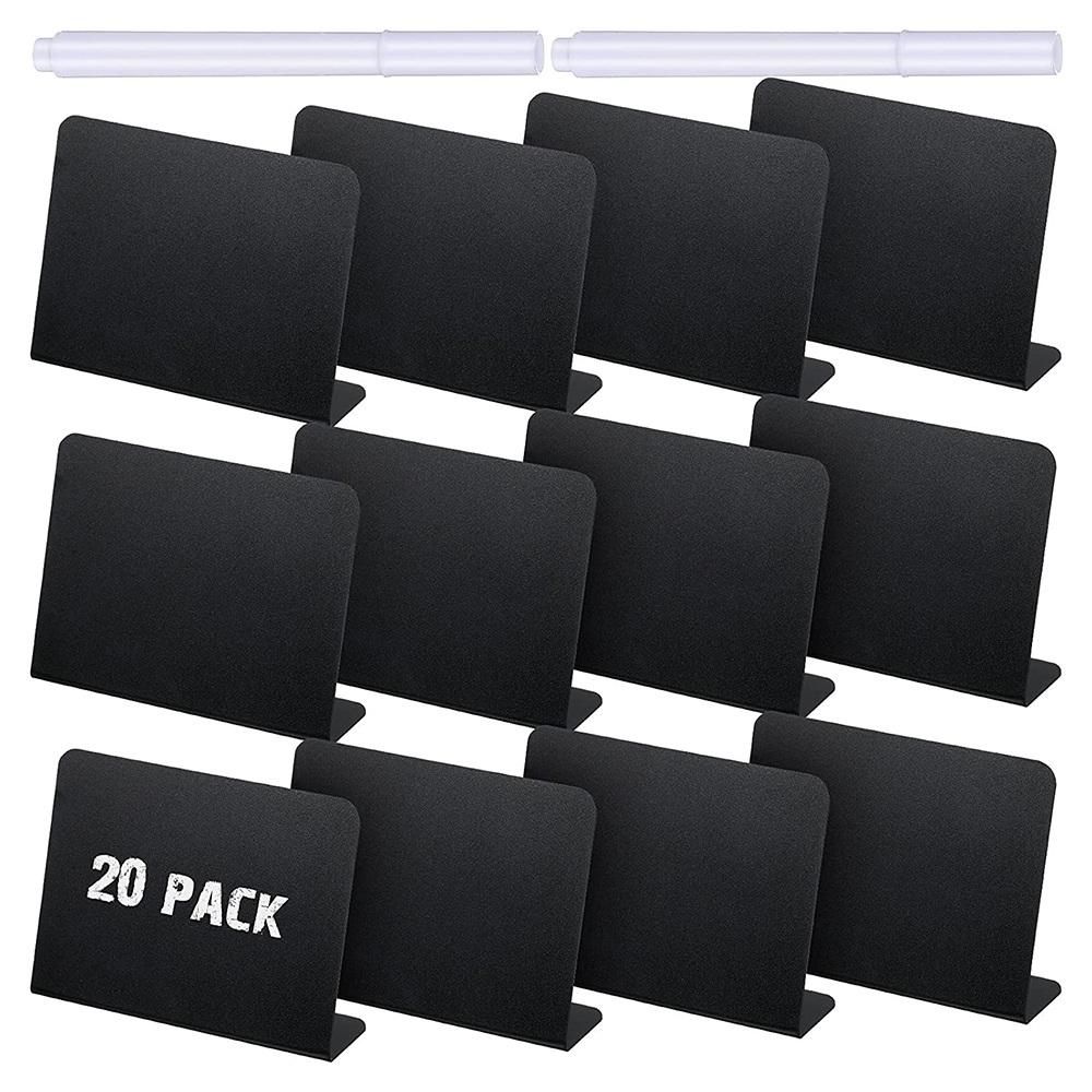 20Pcs 4 x 3 Inches Mini Chalkboard Table Tent Sign Chalkboard Buffet Tags Food Label for Party Tabletop Chalkboard Signs