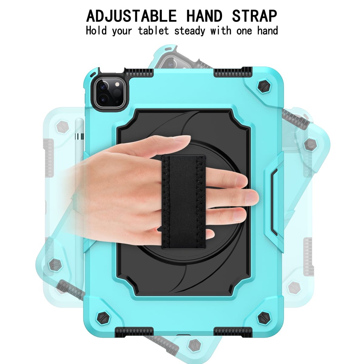 Silicone+PC Case For IPad Air (2020) 10.9 / Pro 11 (2020)-Mint Green + Black