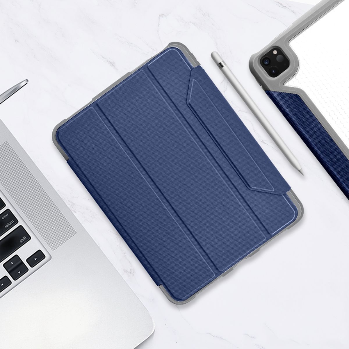 Mutural PC Leather Case For IPad Air (2020) 10.9-Blue