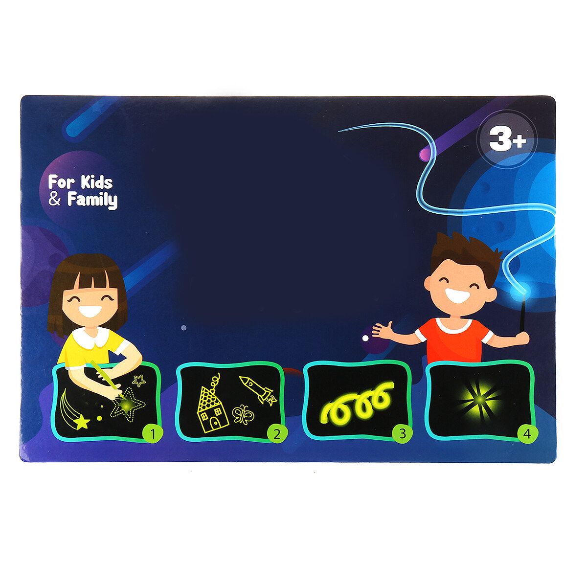 Children Fluorescent Graffiti Writing Board A3/A4/A5 Luminous Drawing Board Kids Drawing Toys With Highlighter Copy Cardboard A4