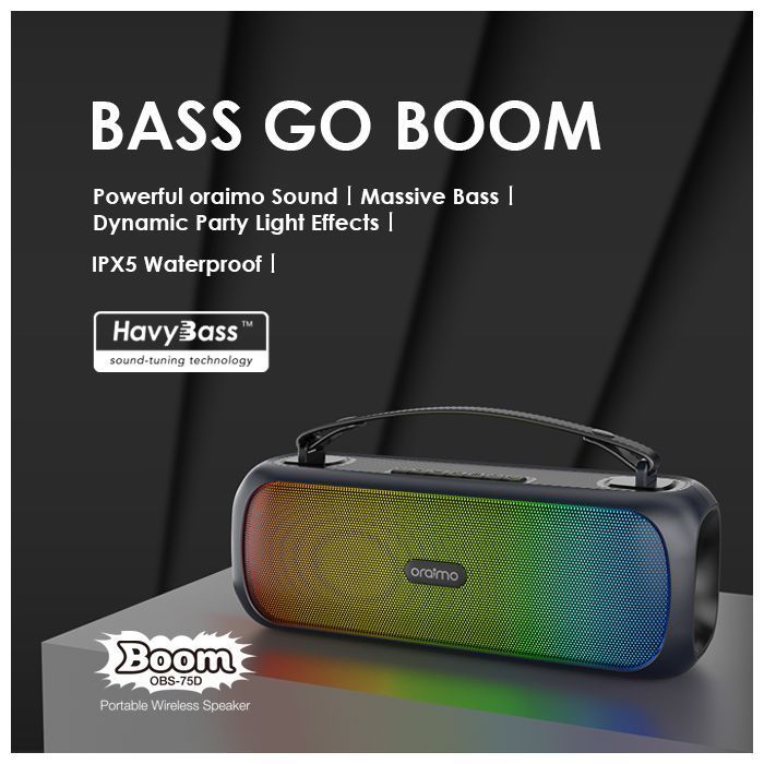 Boom Powerful Sound Massive Bass Dynamic Light Effects Portable Wireless Speaker