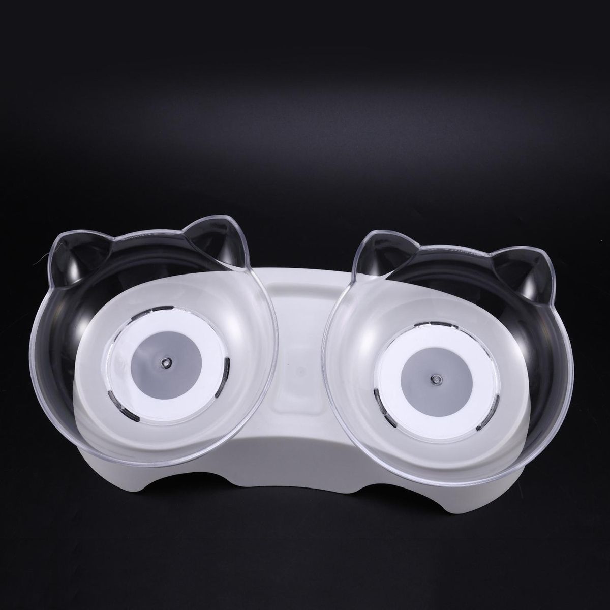 Cat Ears Shaped Cat Oblique Double Bowls Neck Protection