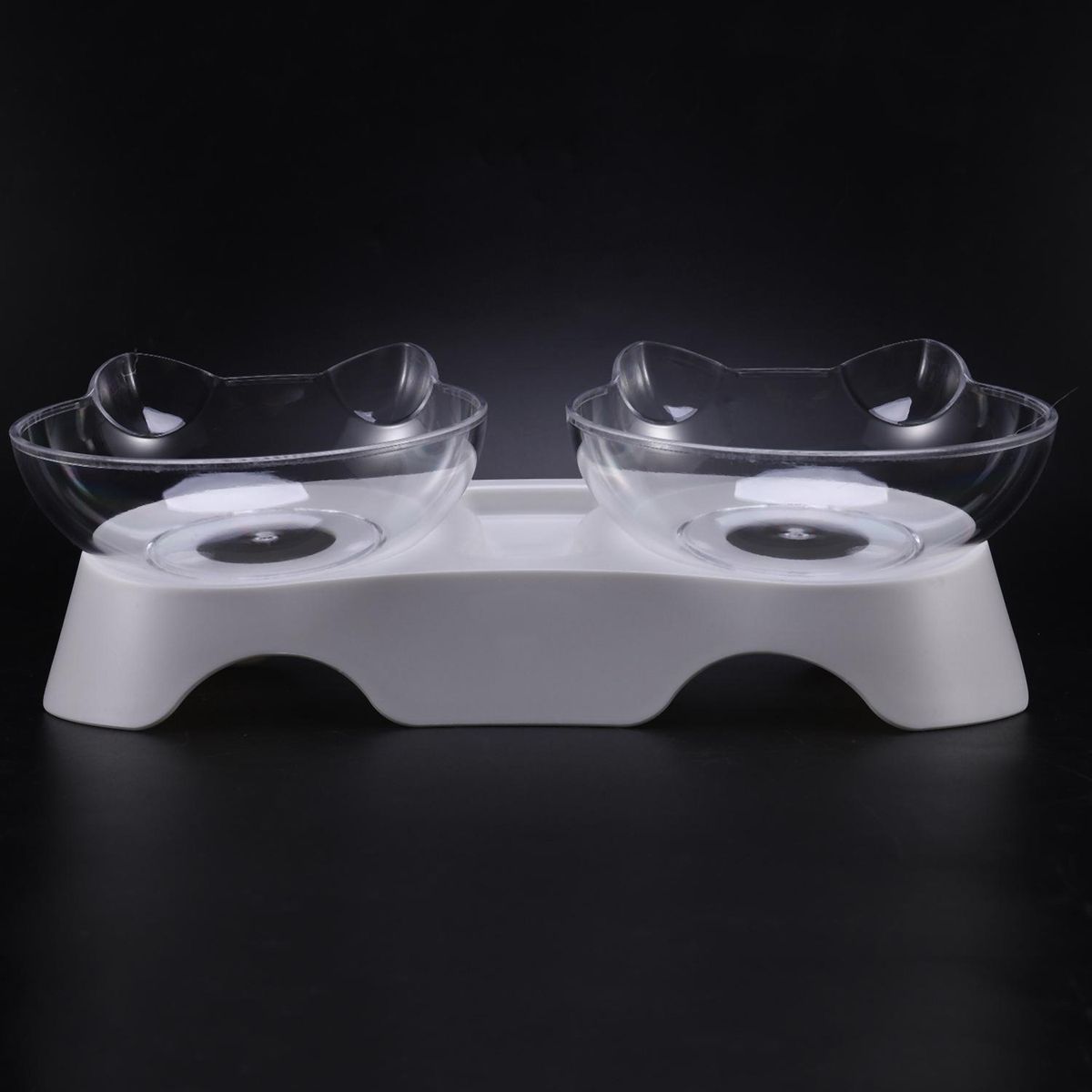 Cat Ears Shaped Cat Oblique Double Bowls Neck Protection