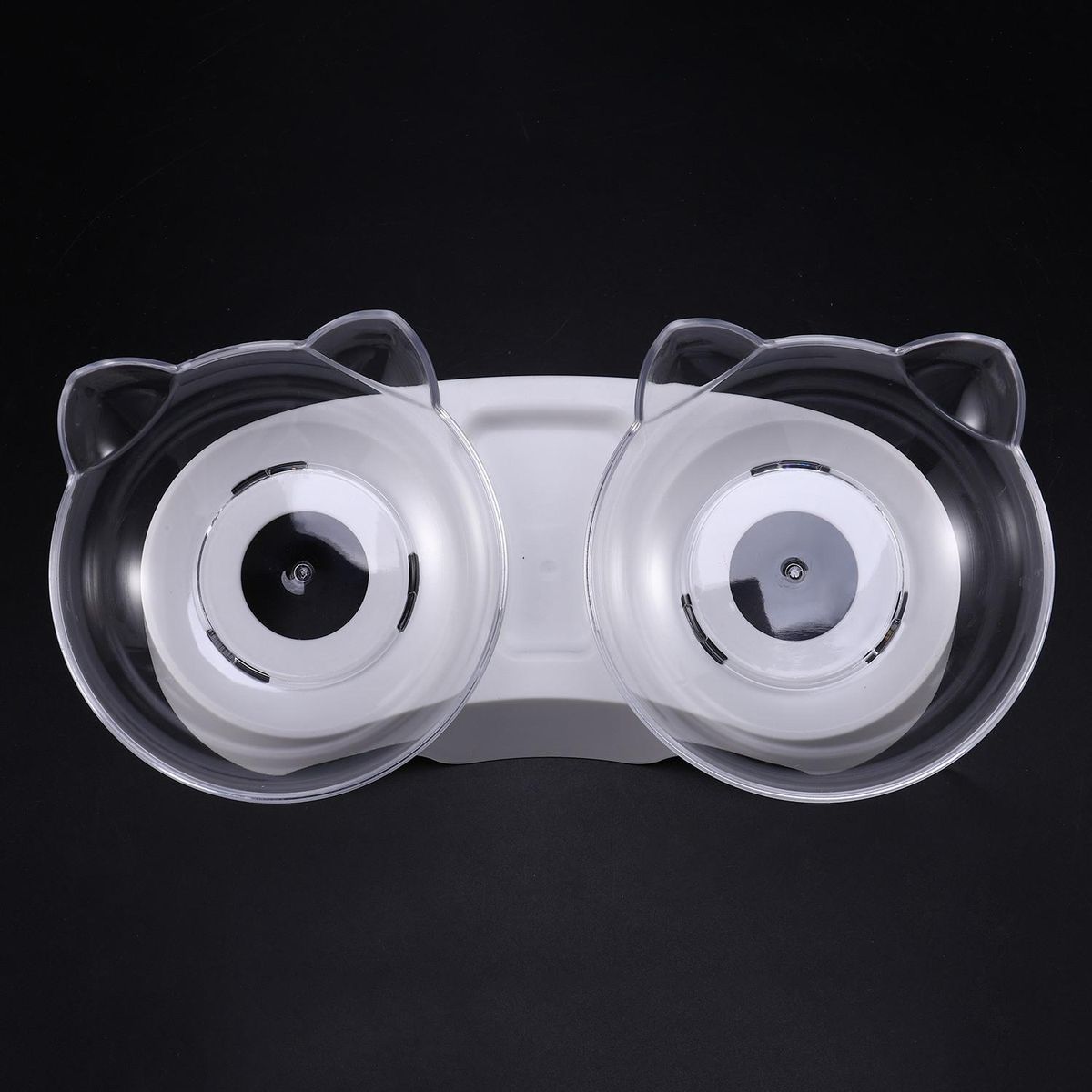Cat Ears Shaped Cat Oblique Double Bowls Neck Protection