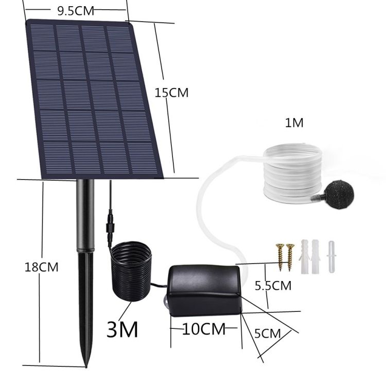 Battery Free Solar Drive Oxygen Pump DC Fish Pond Aerator