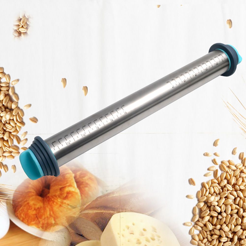 Rolling Pin For Baking Removable Ring Adjustable Stainless