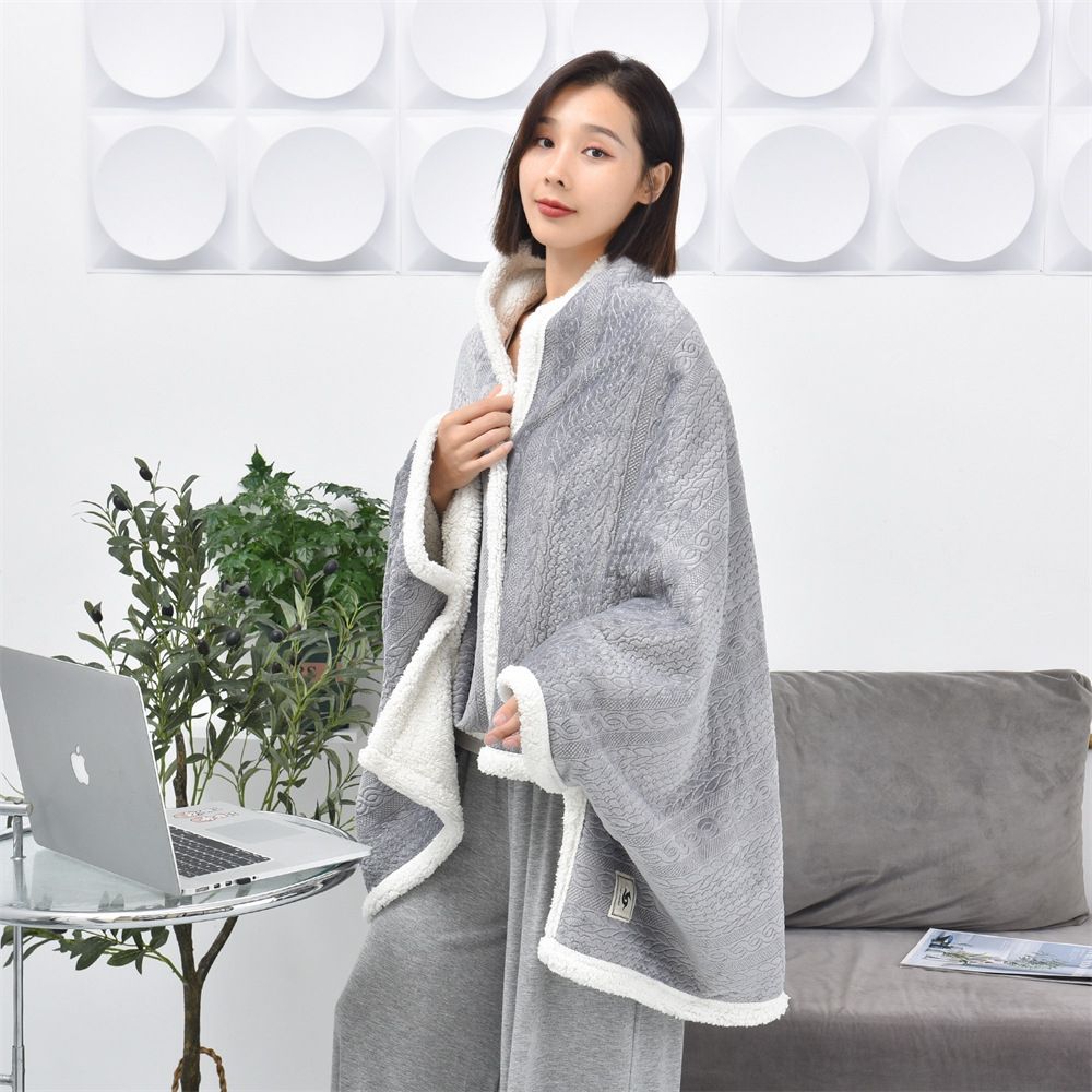 80x130cm Flannel Thickened Embossed Shawl Blanket