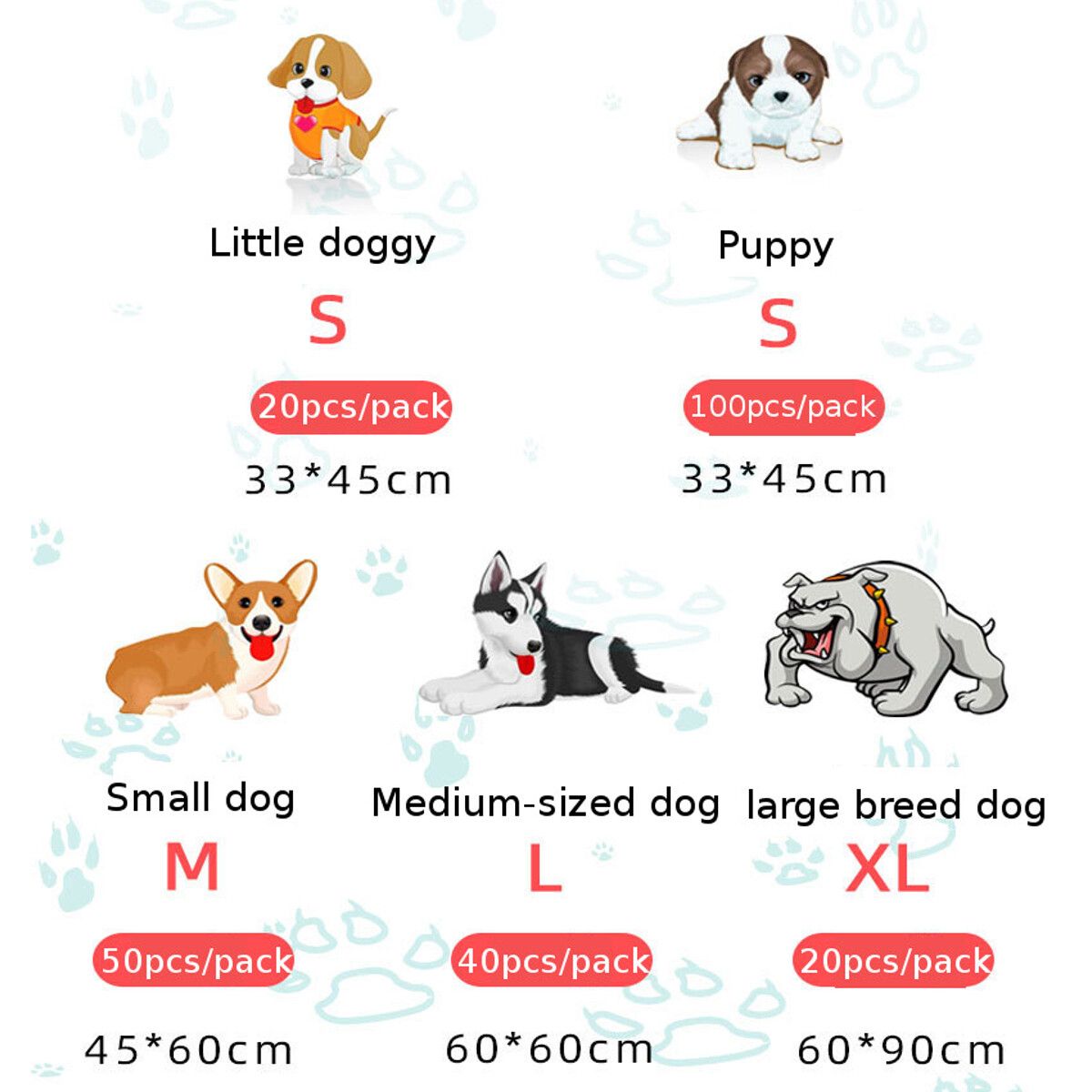 50Pcs Pet Disposable Diaper Dog Doggy Cat Diapers Nappy Pads Paper Mat